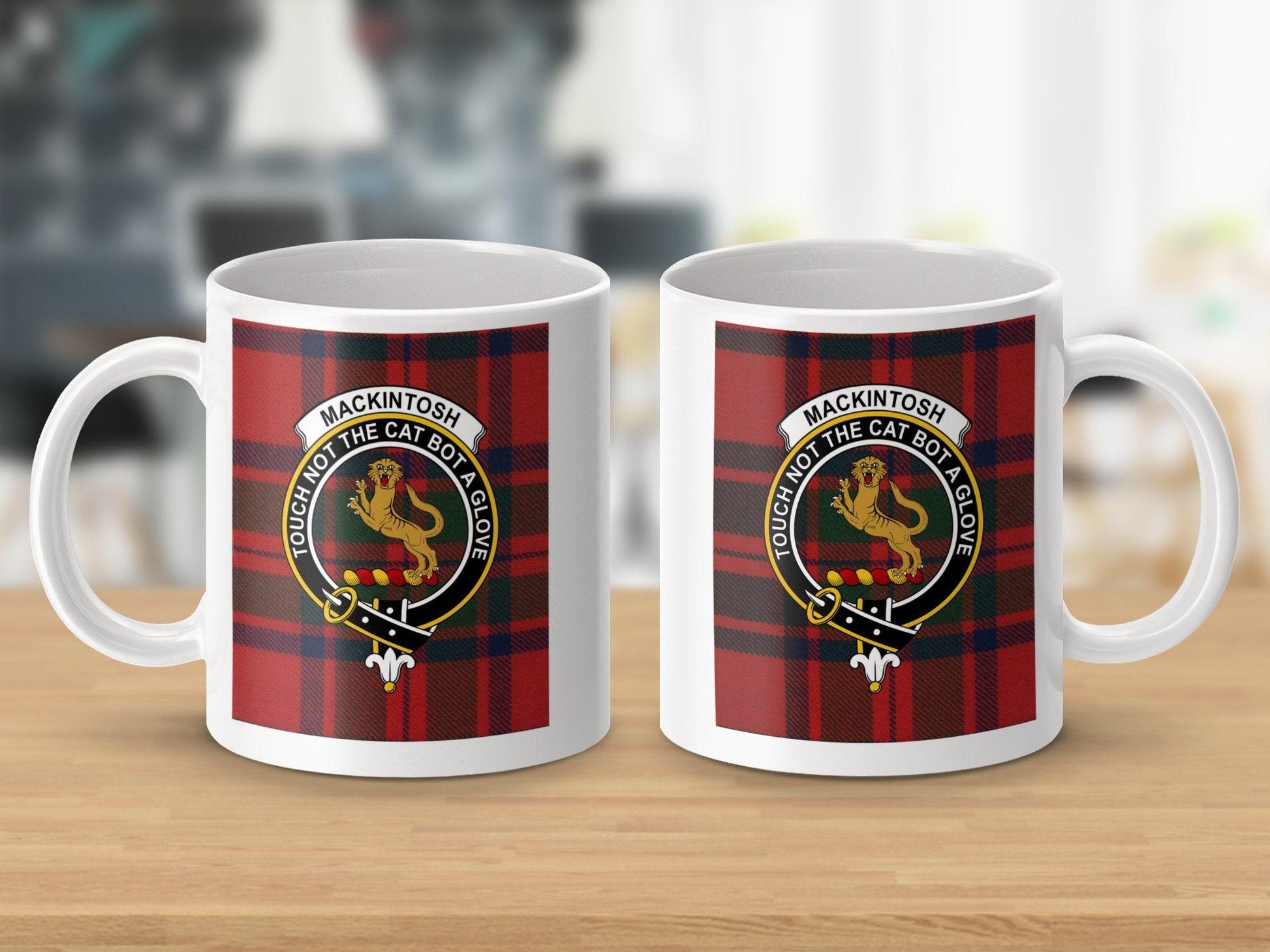 Mackintosh Clan Crest Plaid Design Scottish Tartan Mug - Living Stone Gifts