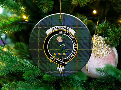 MacInnes Crest Clan Tartan Circle Ornament product