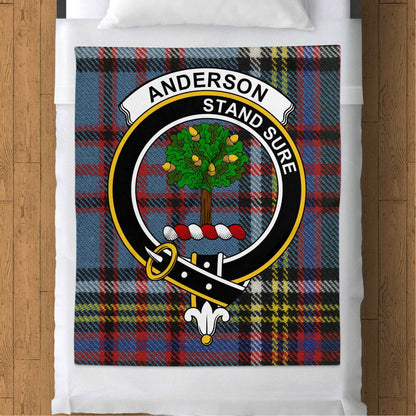 Anderson Clan Crest Tartan Throw Blanket - Living Stone Gifts