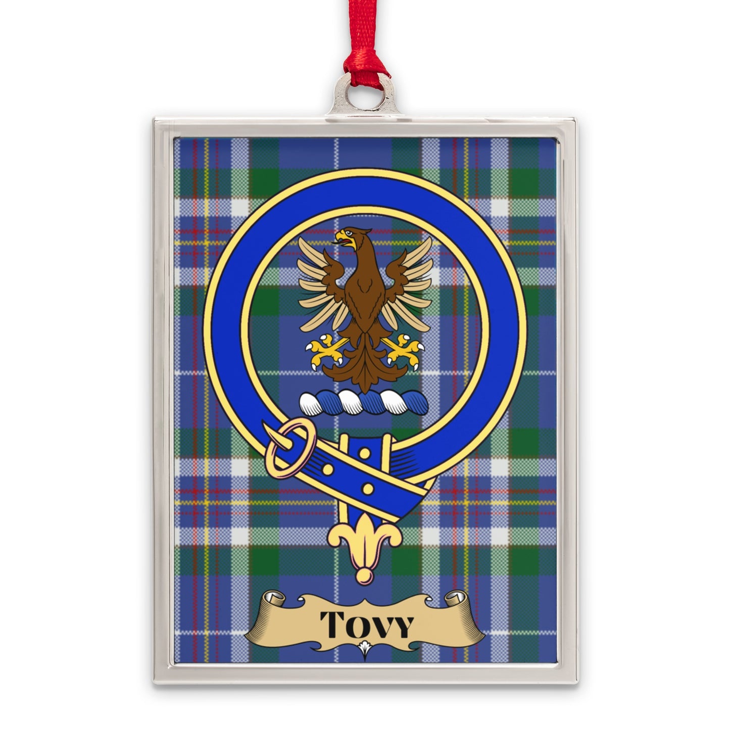 Tovy Plaid Crest Design Hanging Ornament product