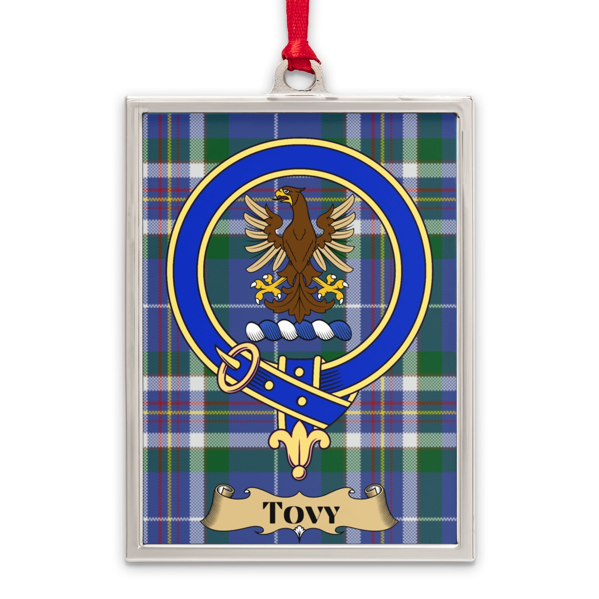 Tovy Plaid Crest Design Hanging Ornament product
