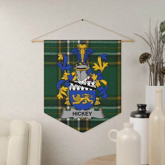 Hickey Family Crest on Tartan Wall Hanging product