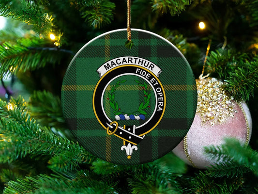 MacArthur Fide Et Opera Family Crest Ornament product type