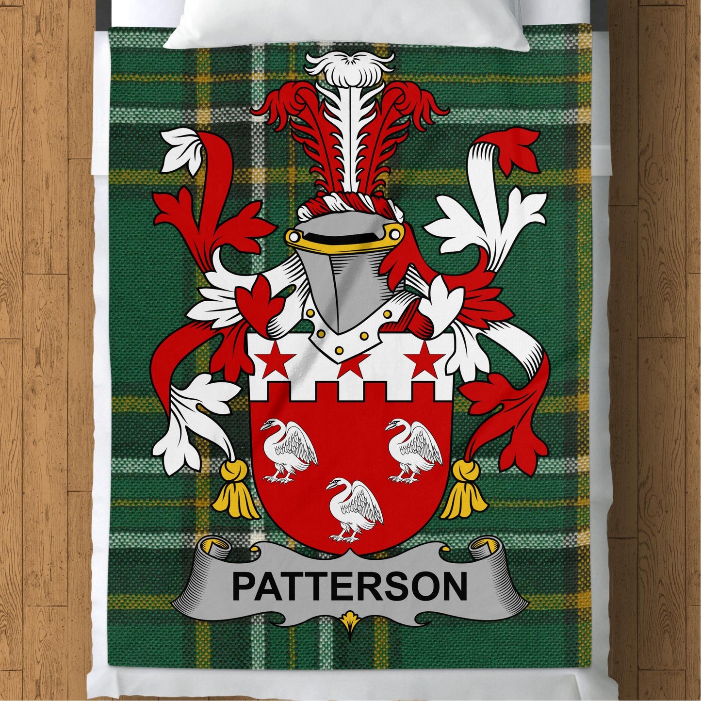 Patterson Surname Irish Tartan Throw Blanket - Living Stone Gifts