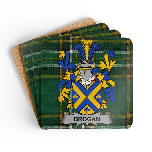 Brogan Family Crest Plaid Coasters set product