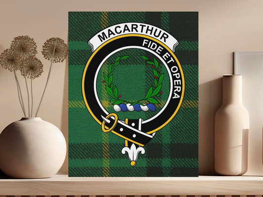 Macarthur Fide Et Opera Clan Crest Canvas - Celtic Ancestry Gifts
