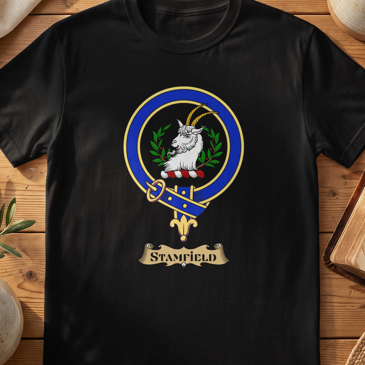 Stamfield Scottish clan crest T-shirt in Black