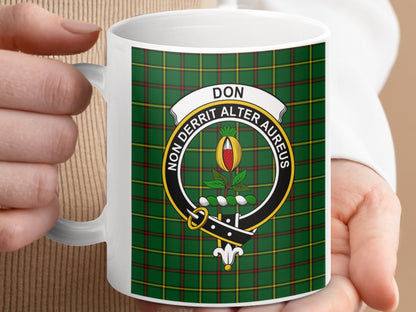 Clan Don Scottish Tartan Crest Heraldry Mug - Living Stone Gifts