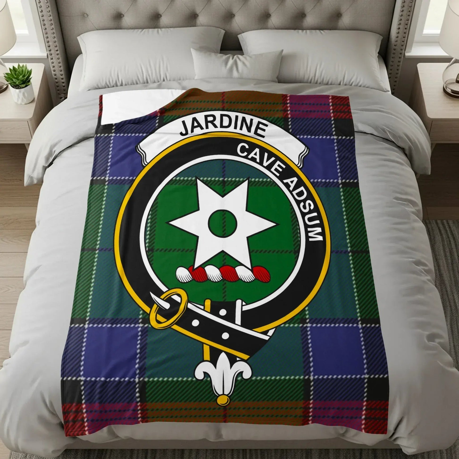 Jardine Family Crest Tartan Pattern Blanket product