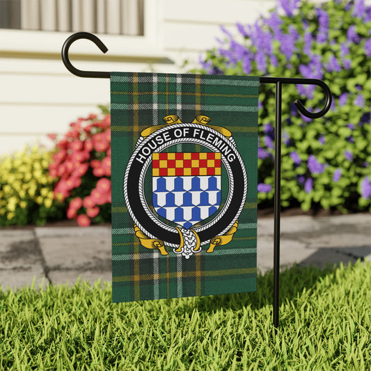 House of Fleming Crest Tartan Garden Flag