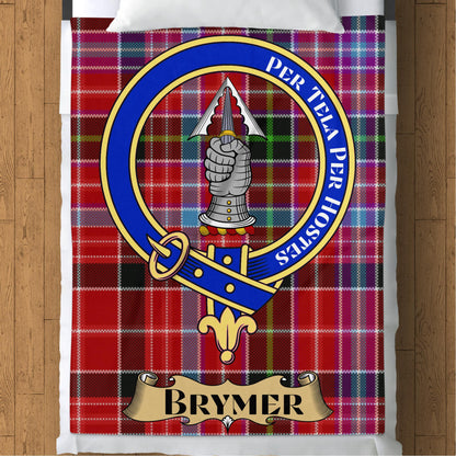 Clan Brymer Crest Scottish Tartan Throw Blanket - Living Stone Gifts