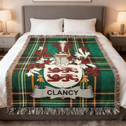 Clancy Irish Woven Blanket | Brehon Clare Family Crest Throw