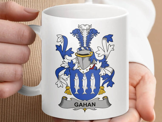 Gahan Surname Irish Family Crest Mug - Celtic Ancestry Gifts