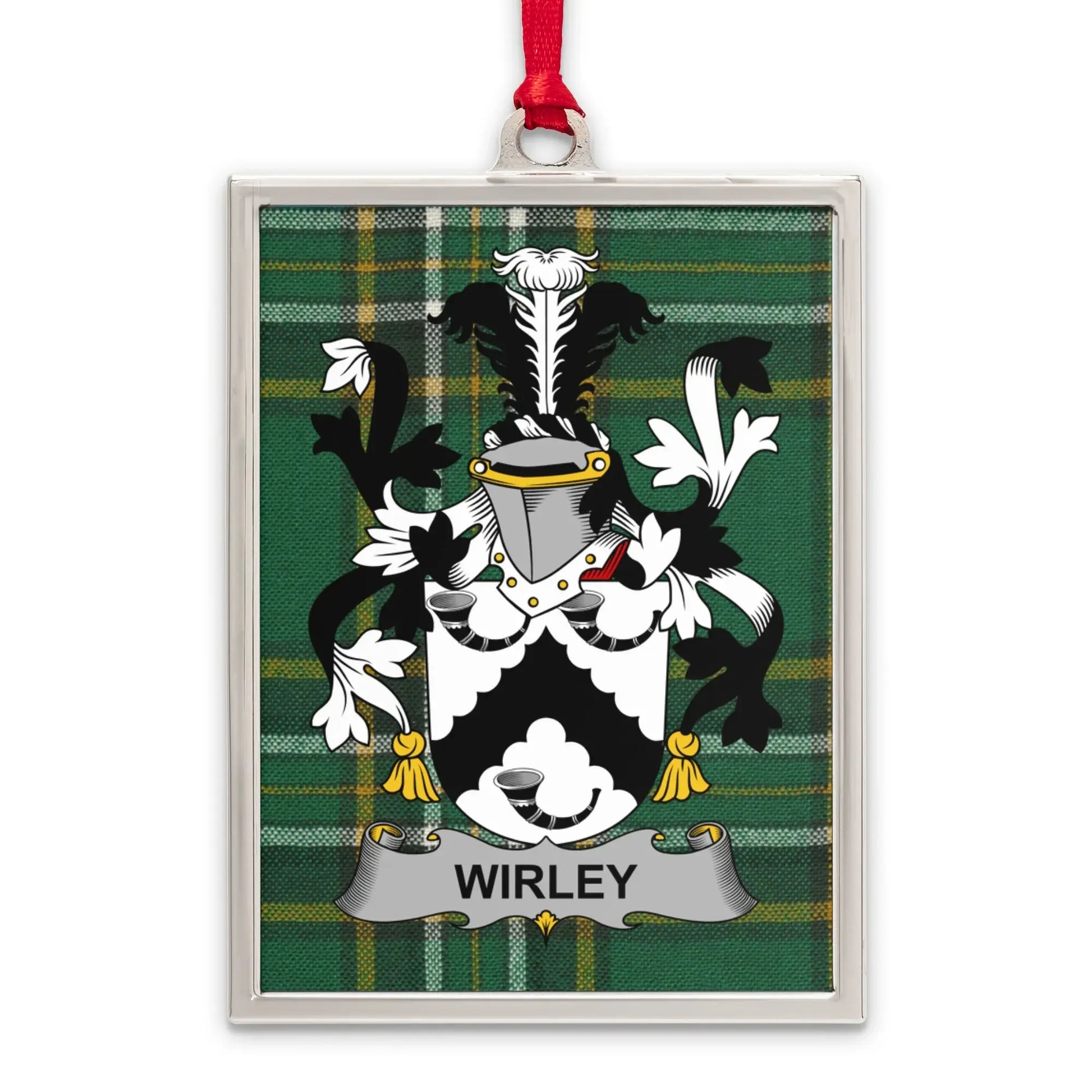 WIRLEY Coat of Arms Family Crest Plaid Ornament product type