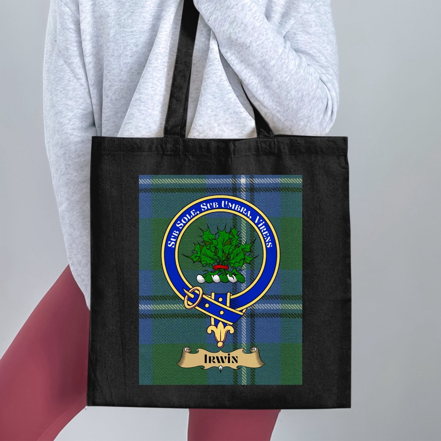 Clan Irwin Scottish Crest Tartan Tote Bag - Living Stone Gifts