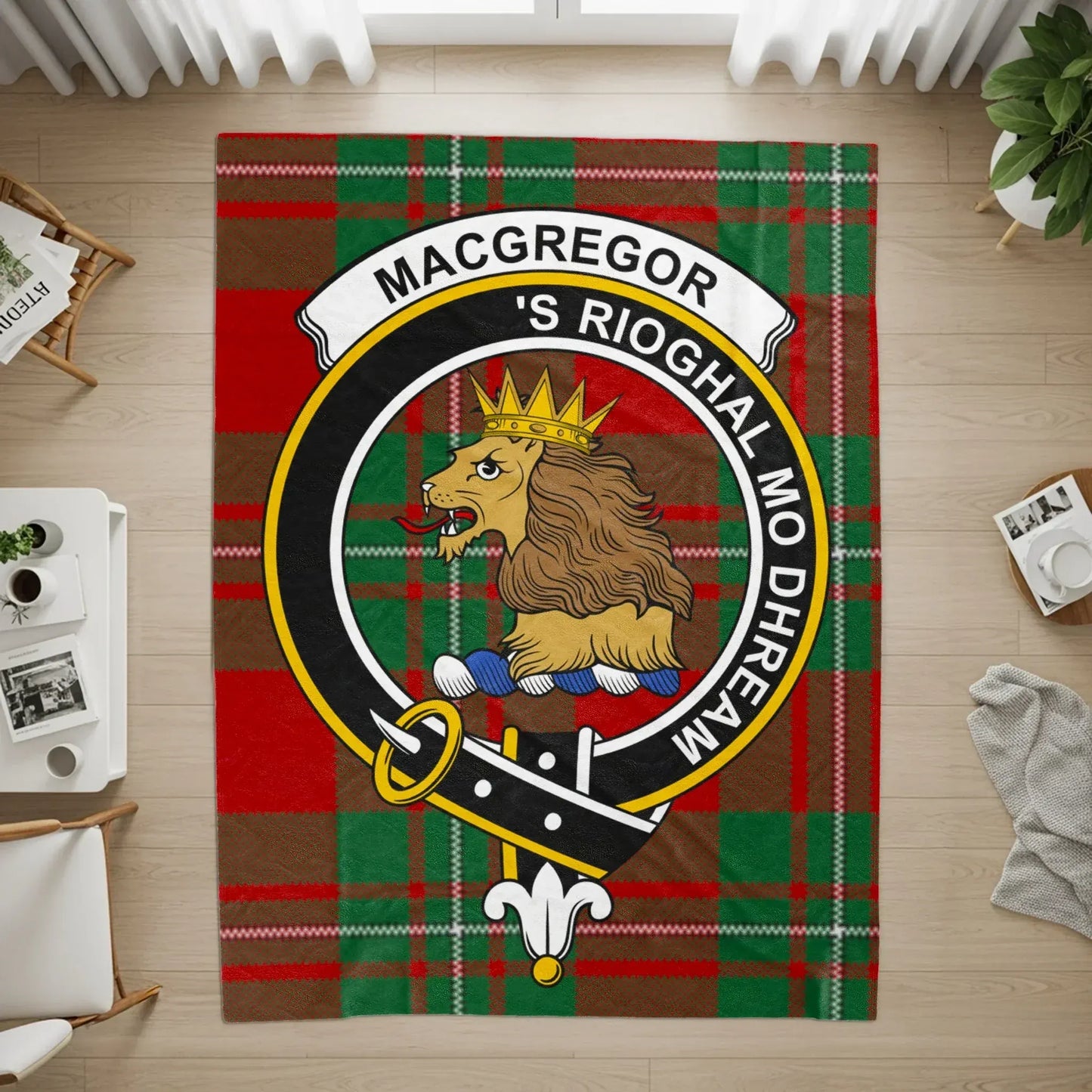 Macgregor Clan Tartan Crest Print Design Rug product