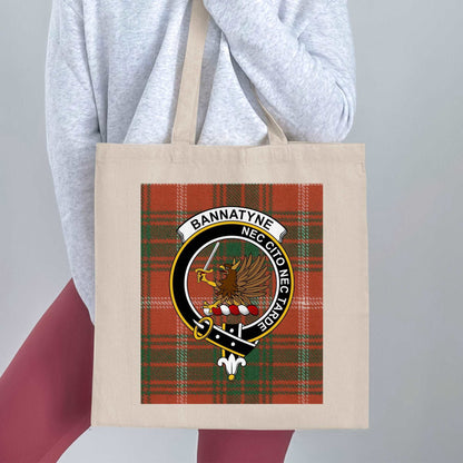 Bannatyne Clan Scottish Tartan Background Tote Bag - Living Stone Gifts