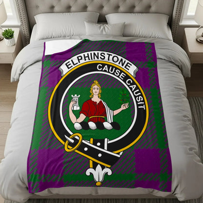 Elphinstone Cause Causit Crest Purple Plaid Blanket product