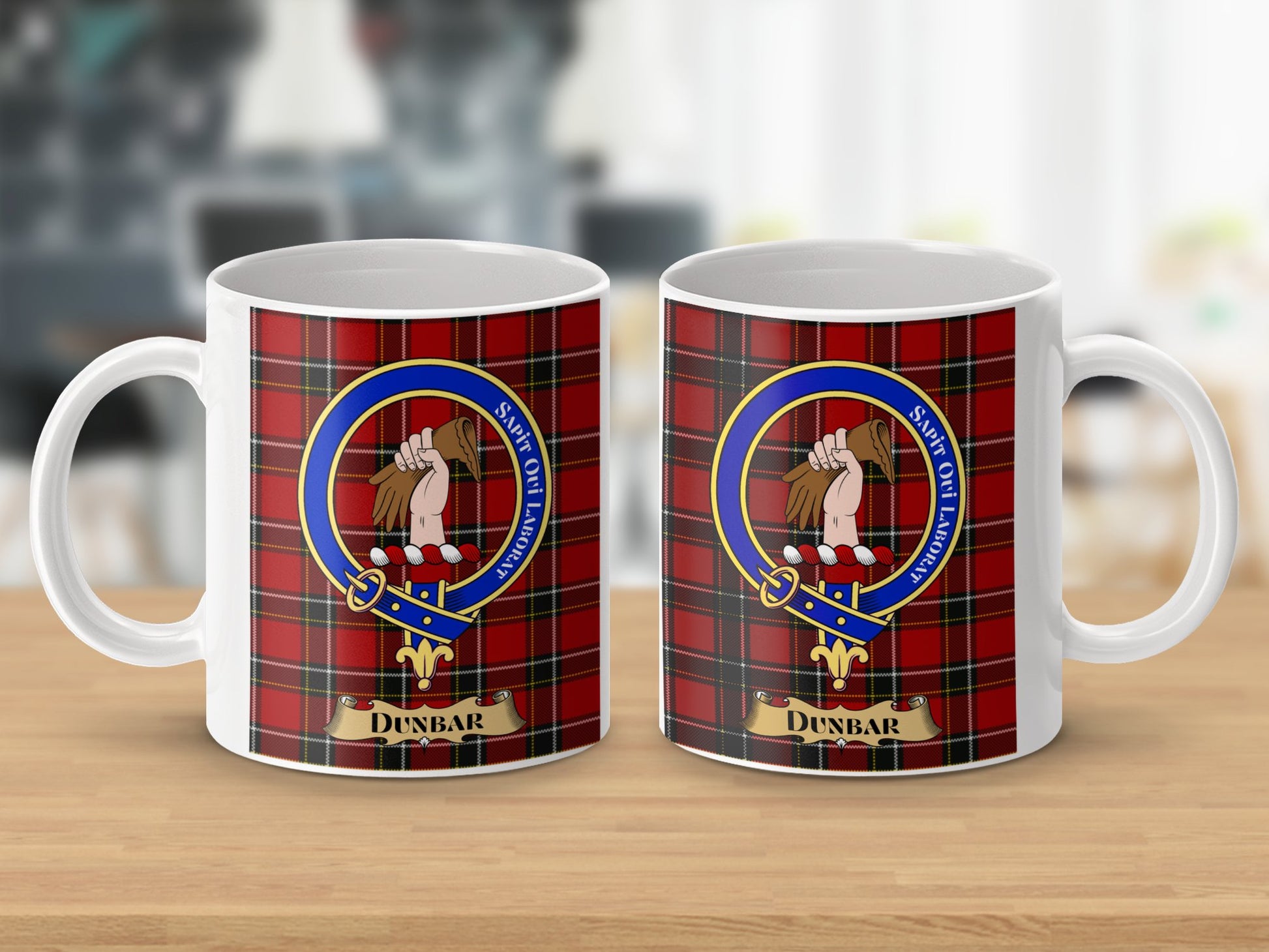 Dunbar Family Tartan Clan Crest Design Mug - Living Stone Gifts