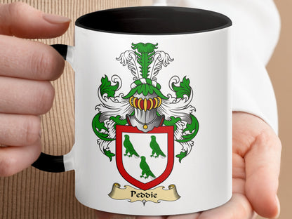 Scottish Clan Peddie Surname Coat of Arms Ceramic Mug - Living Stone Gifts