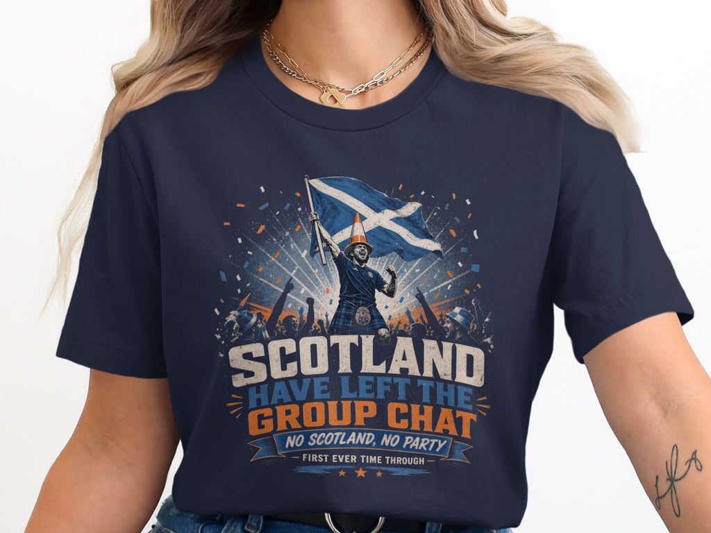 Man in kilt holds Scottish flag celebrating with confetti and crowd.