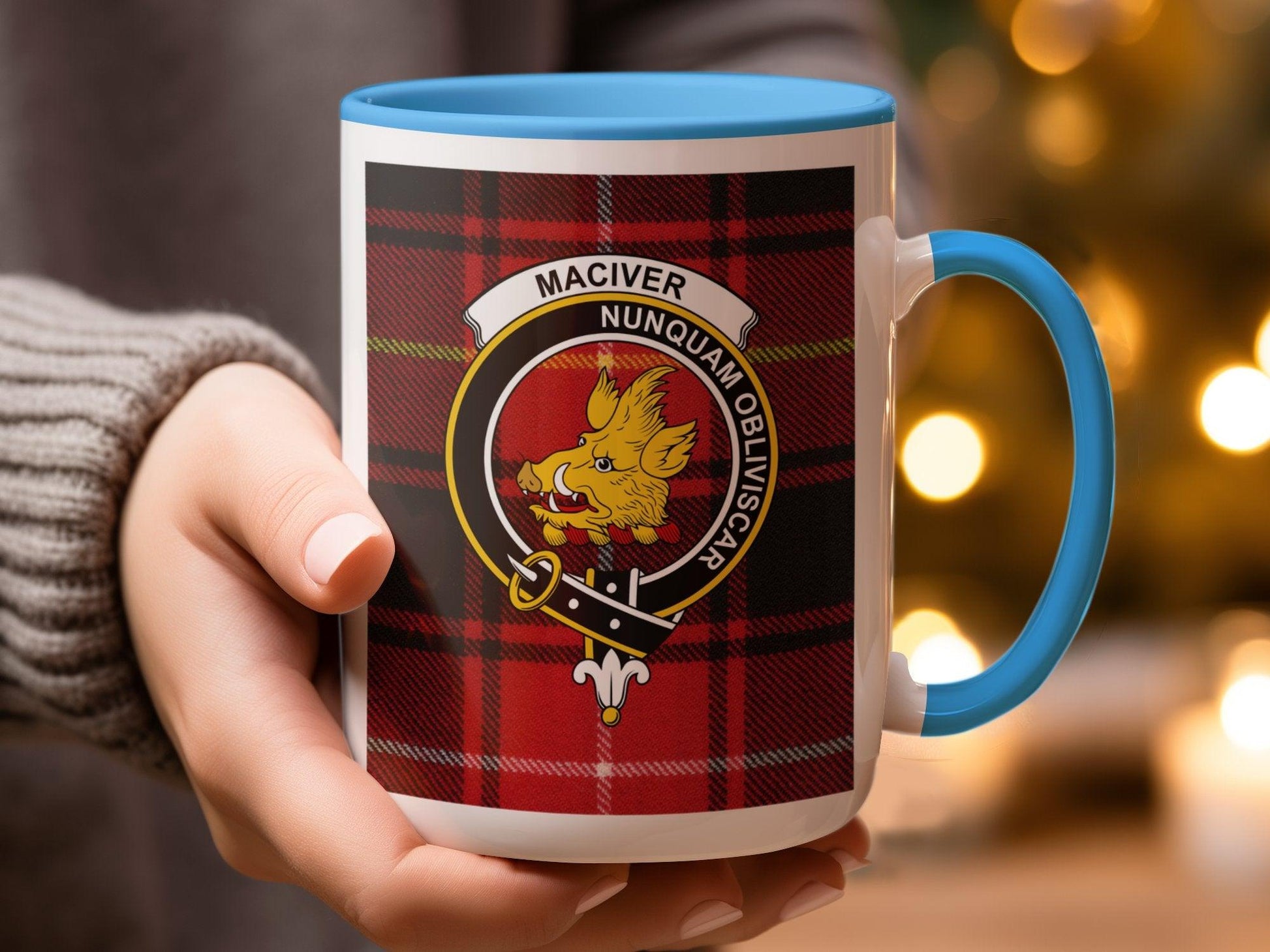 MacIver Clan Tartan Crest Plaid Design Mug - Living Stone Gifts