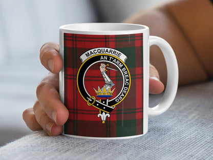 MacQuarrie Clan Tartan Crest Scottish Souvenir Mug - Living Stone Gifts