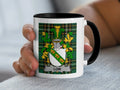 Low Irish family crest black accent mug