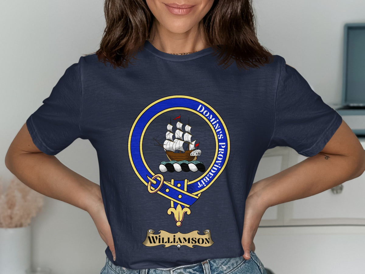 Williamson Scottish clan crest design on Navy T-shirt
