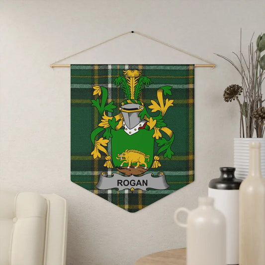 Rogan Family Crest Green Plaid Design Wall Hanging product type