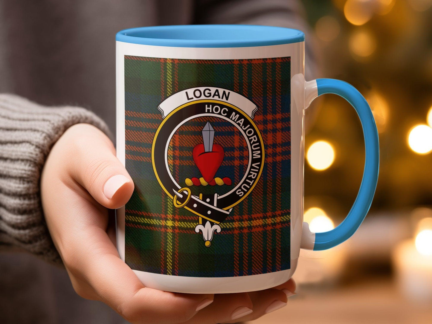 Scottish Clan Logan Tartan Crest Design Coffee Mug - Living Stone Gifts