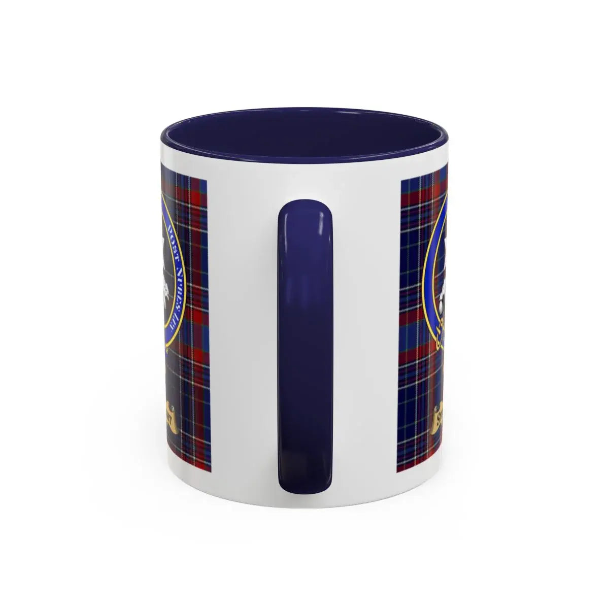 Stoddart clan crest mug shown in 11 oz and 15 oz sizes