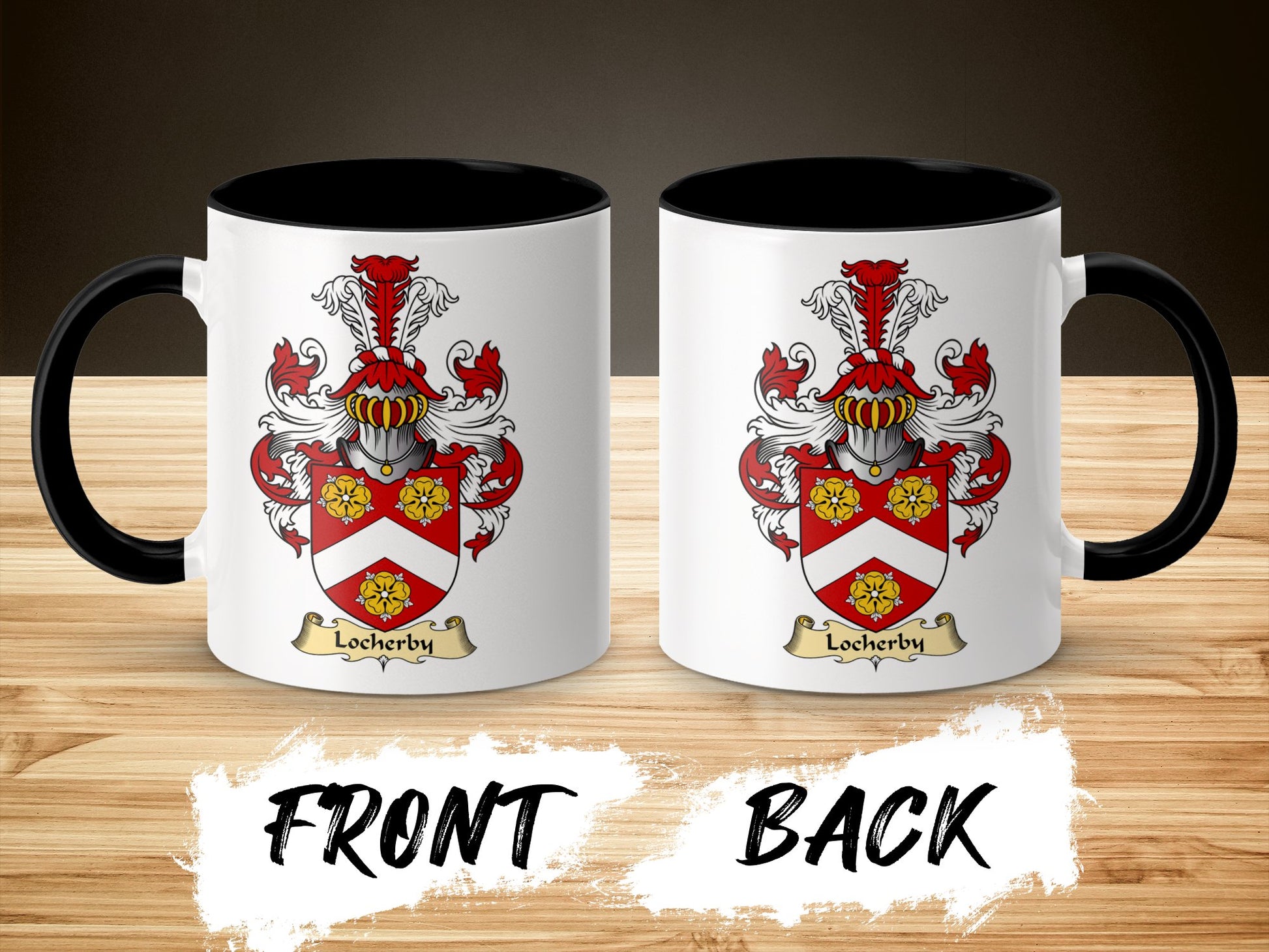 Locherby Family Crest Scottish Emblem Accent Mug - Living Stone Gifts