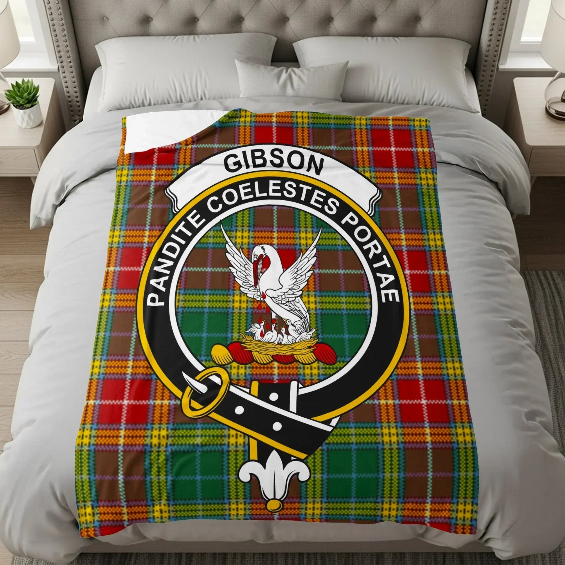 Gibson Plaid Crest Design Cozy Bedding Blanket product