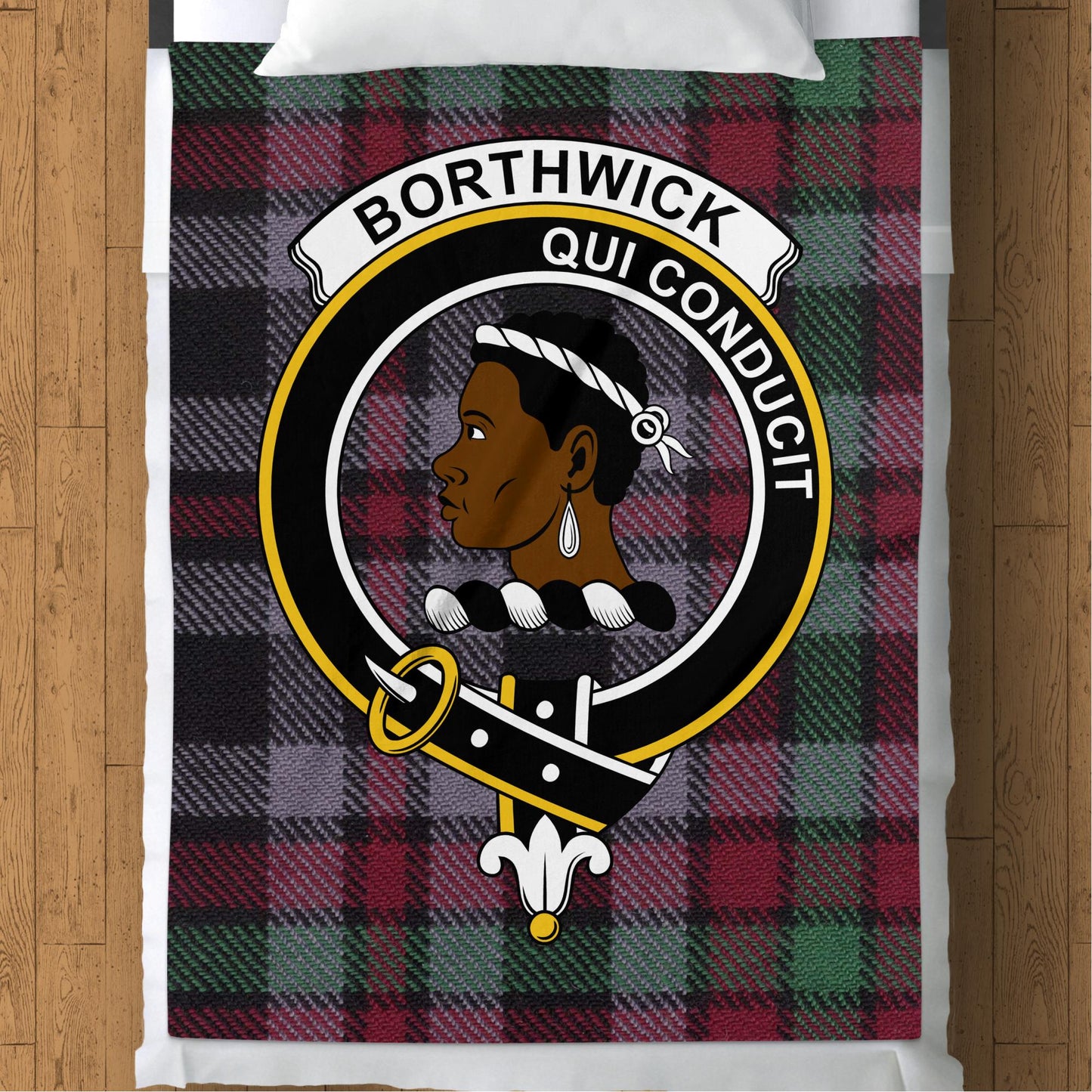 Borthwick Clan Crest Scottish Tartan Throw Blanket - Living Stone Gifts