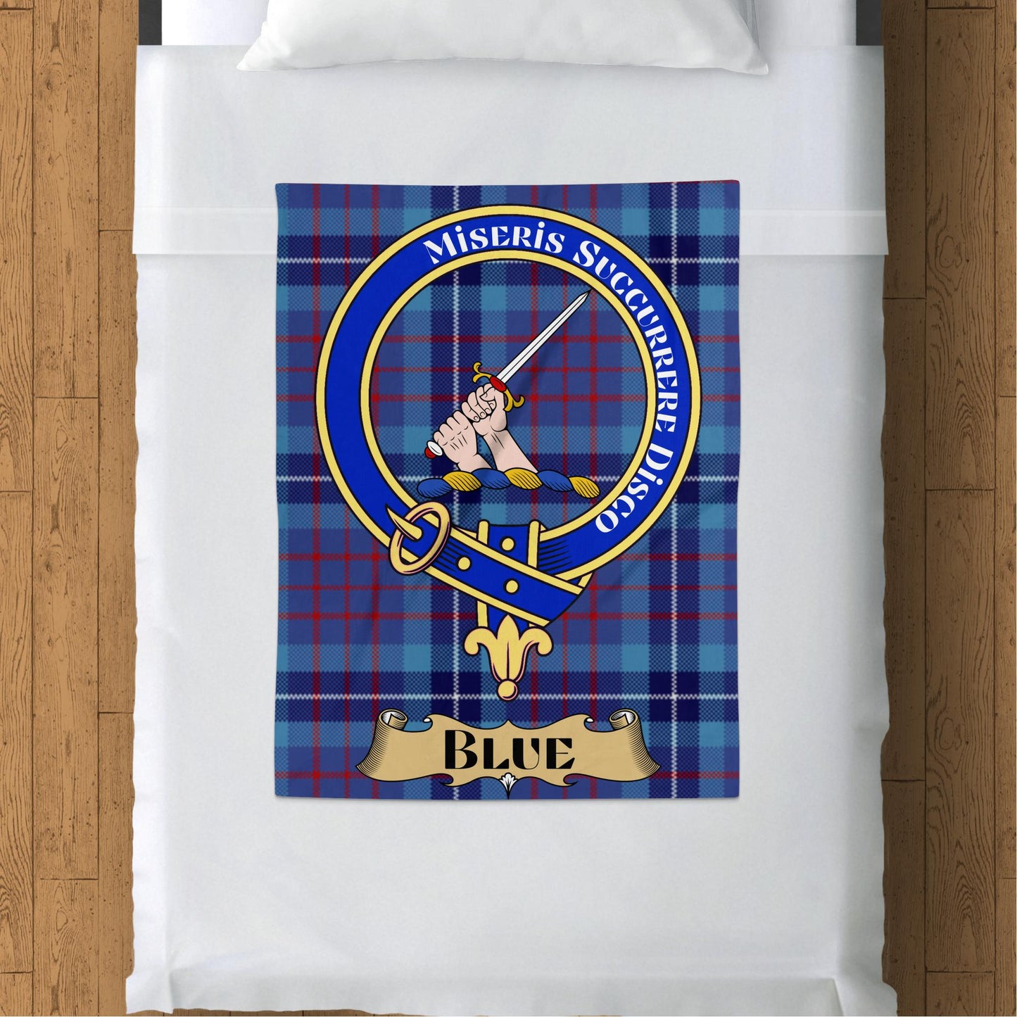 Miseris Succurrere Disco Scottish Tartan Crest Throw Blanket - Living Stone Gifts