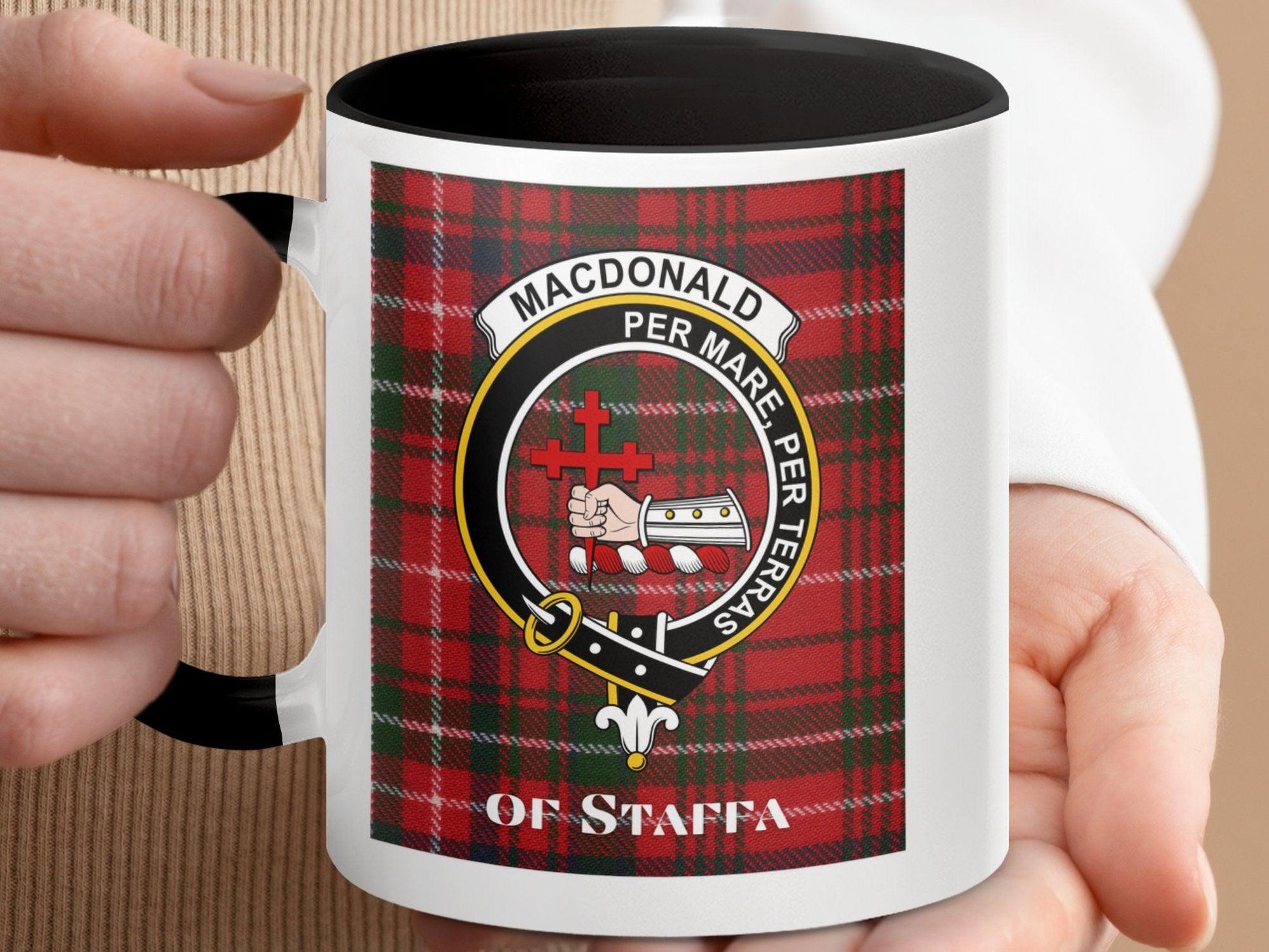 MacDonald Crest Tartan Plaid Clan Heritage Mug - Living Stone Gifts