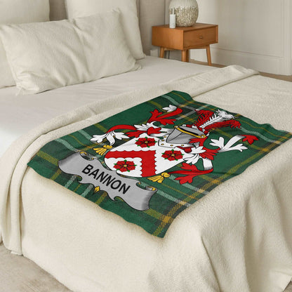 Bannon Surname Irish Tartan Throw Blanket