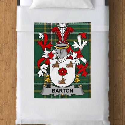 Barton Surname Irish Tartan Throw Blanket