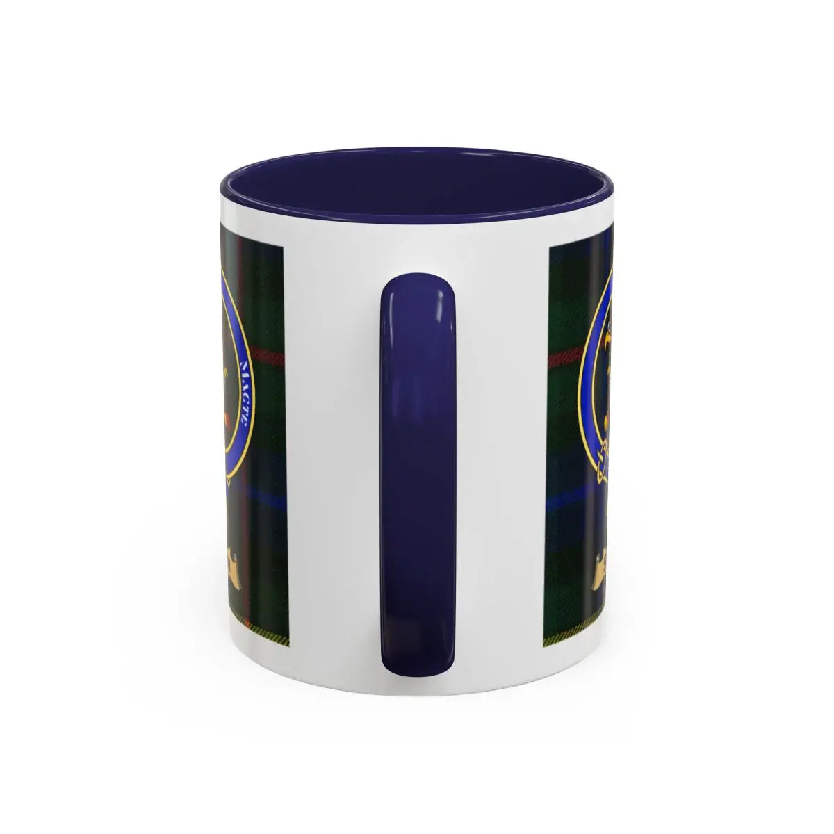 Smith clan crest mug shown in 11 oz and 15 oz sizes