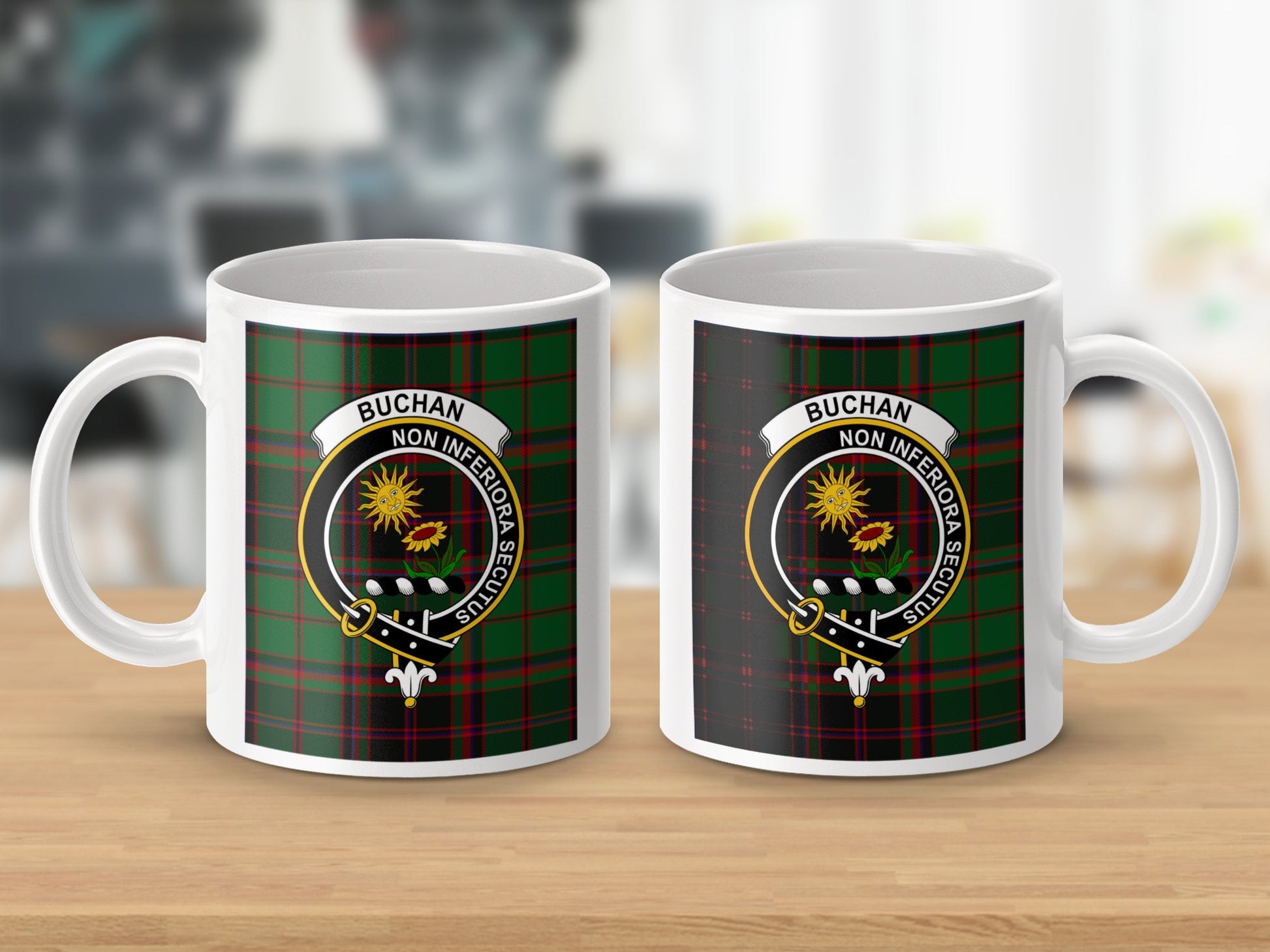 Buchan Tartan Coat of Arms Family Crest Design Mug - Living Stone Gifts