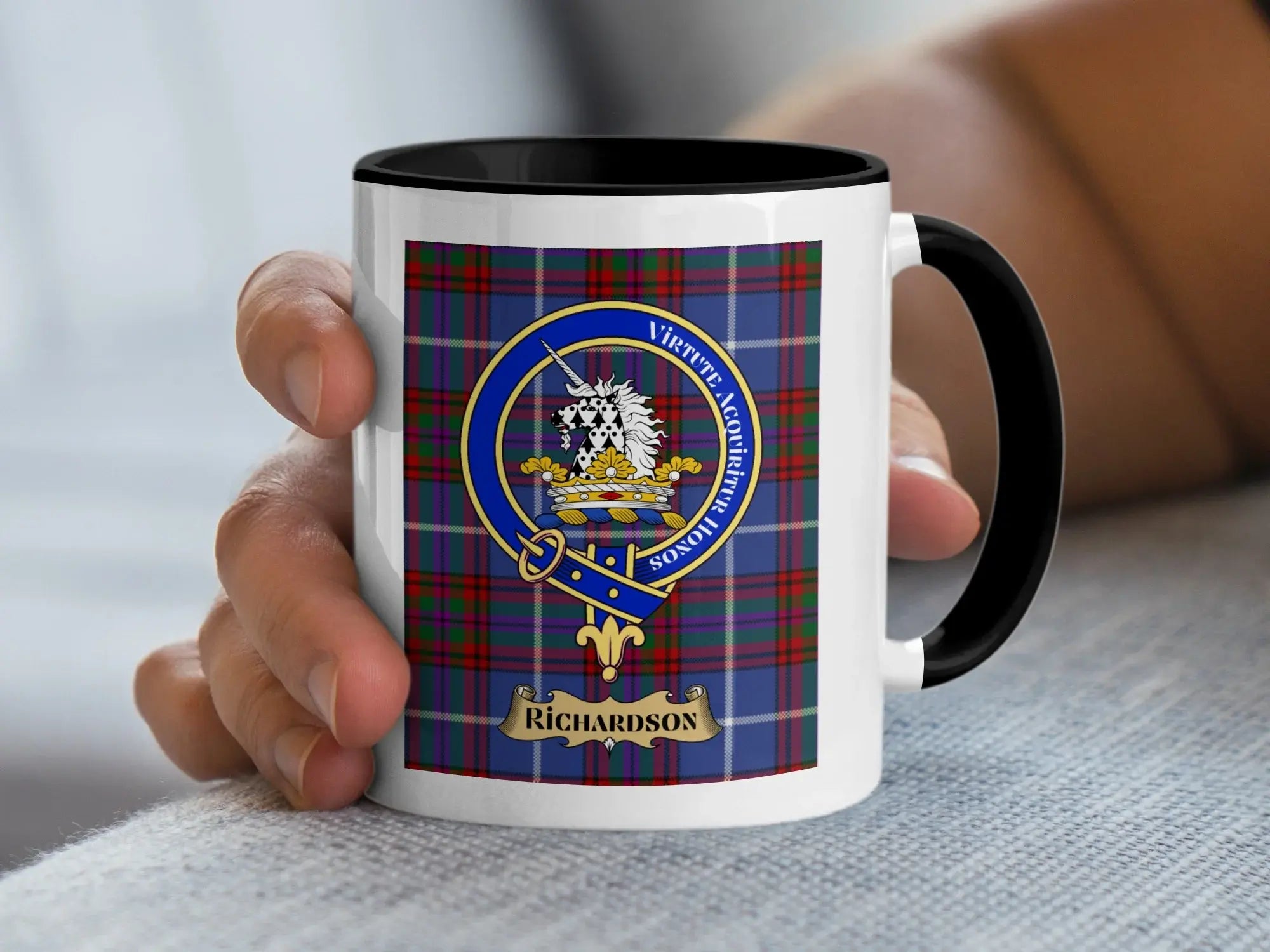 Richardson Family Crest Plaid Design Mug