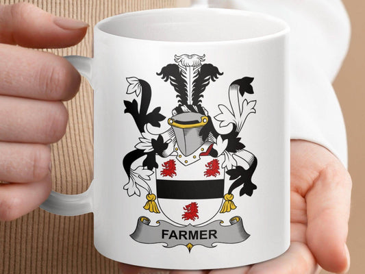 Farmer Surname Irish Family Crest Mug - Celtic Ancestry Gifts