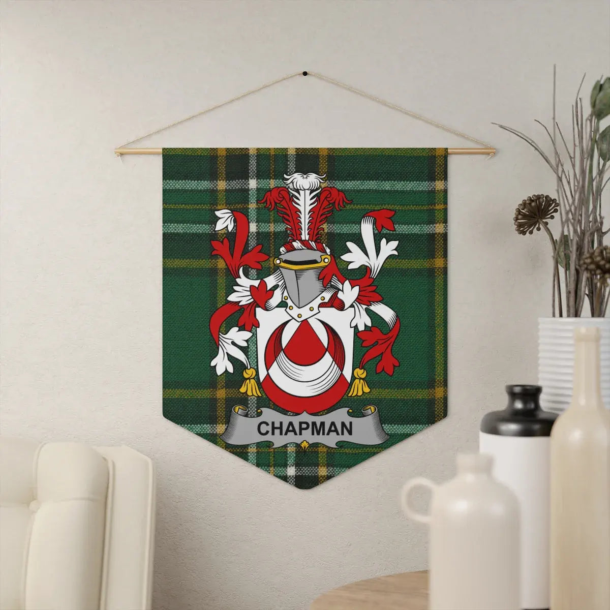 Customized Family Crest and Tartan Wall Hanging product