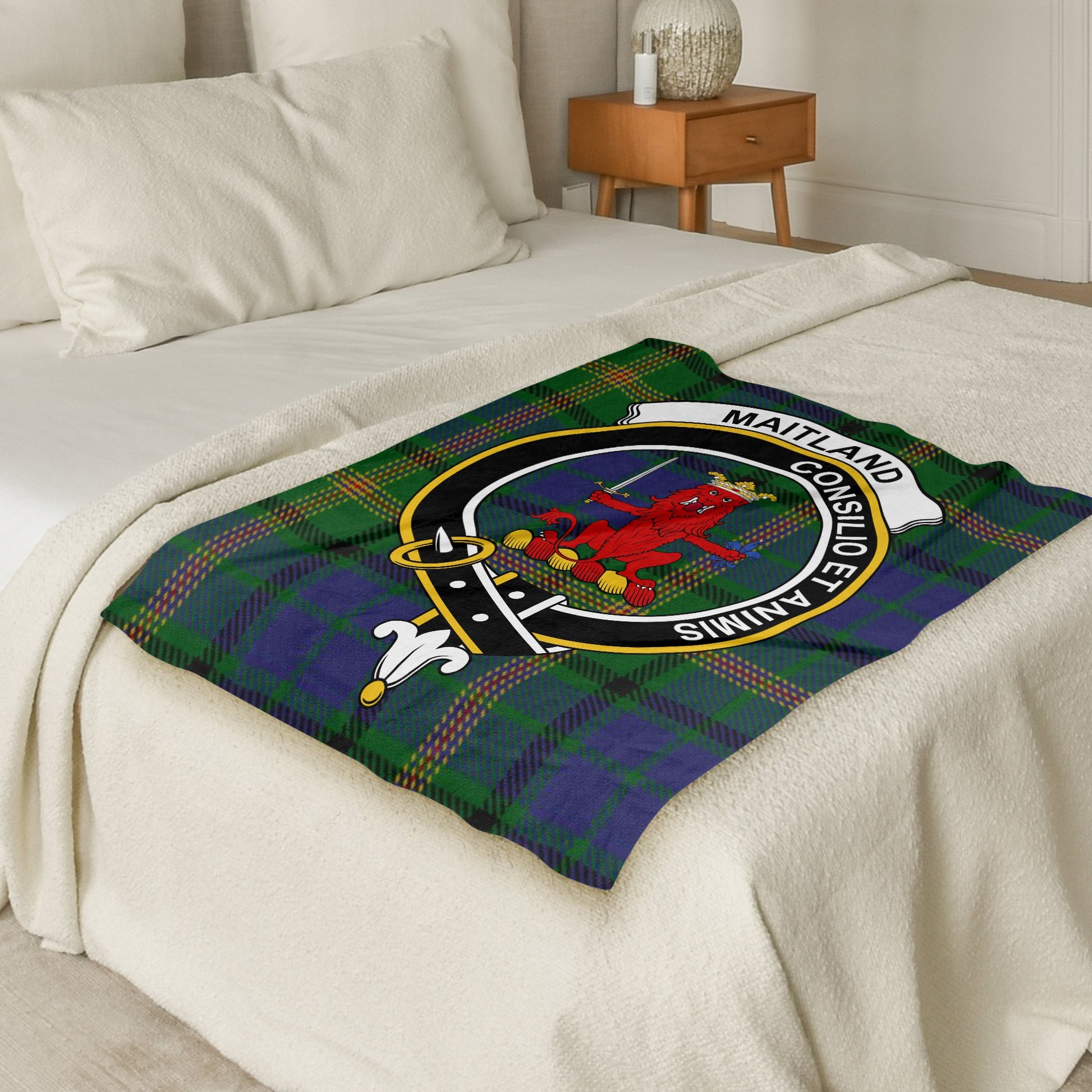 Scottish Clan Maitland Tartan Throw Blanket - Living Stone Gifts