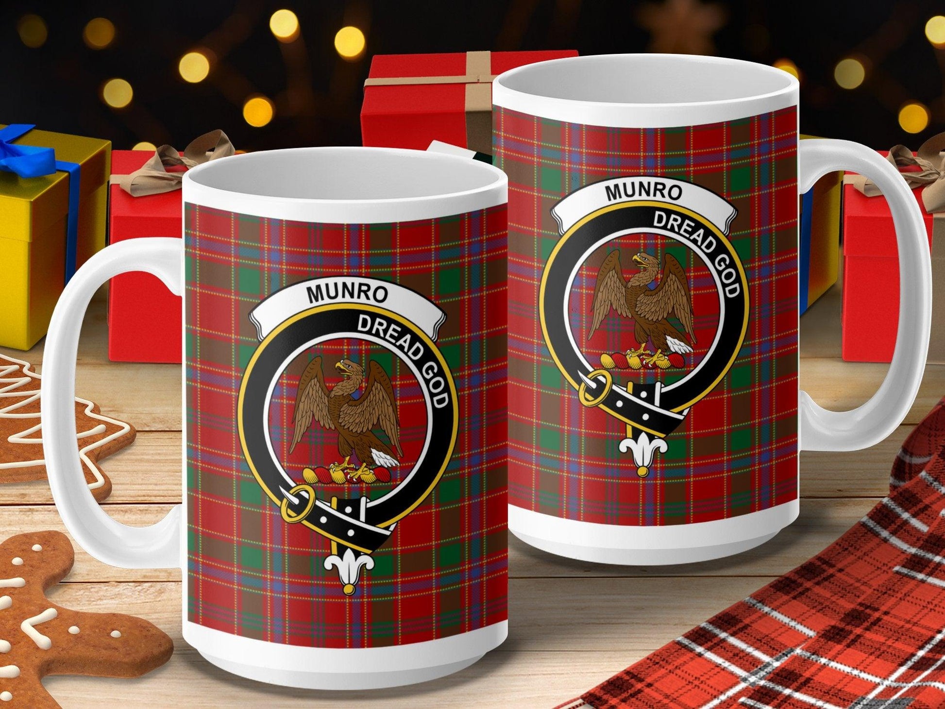 Munro Clan Crest Tartan Emblem Scottish Heritage Mug - Living Stone Gifts