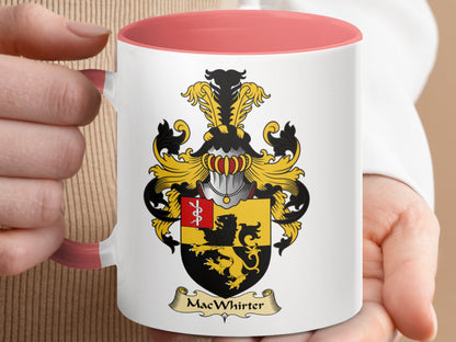 MacWhirter Family Crest Heraldic Emblem Accent Mug - Living Stone Gifts