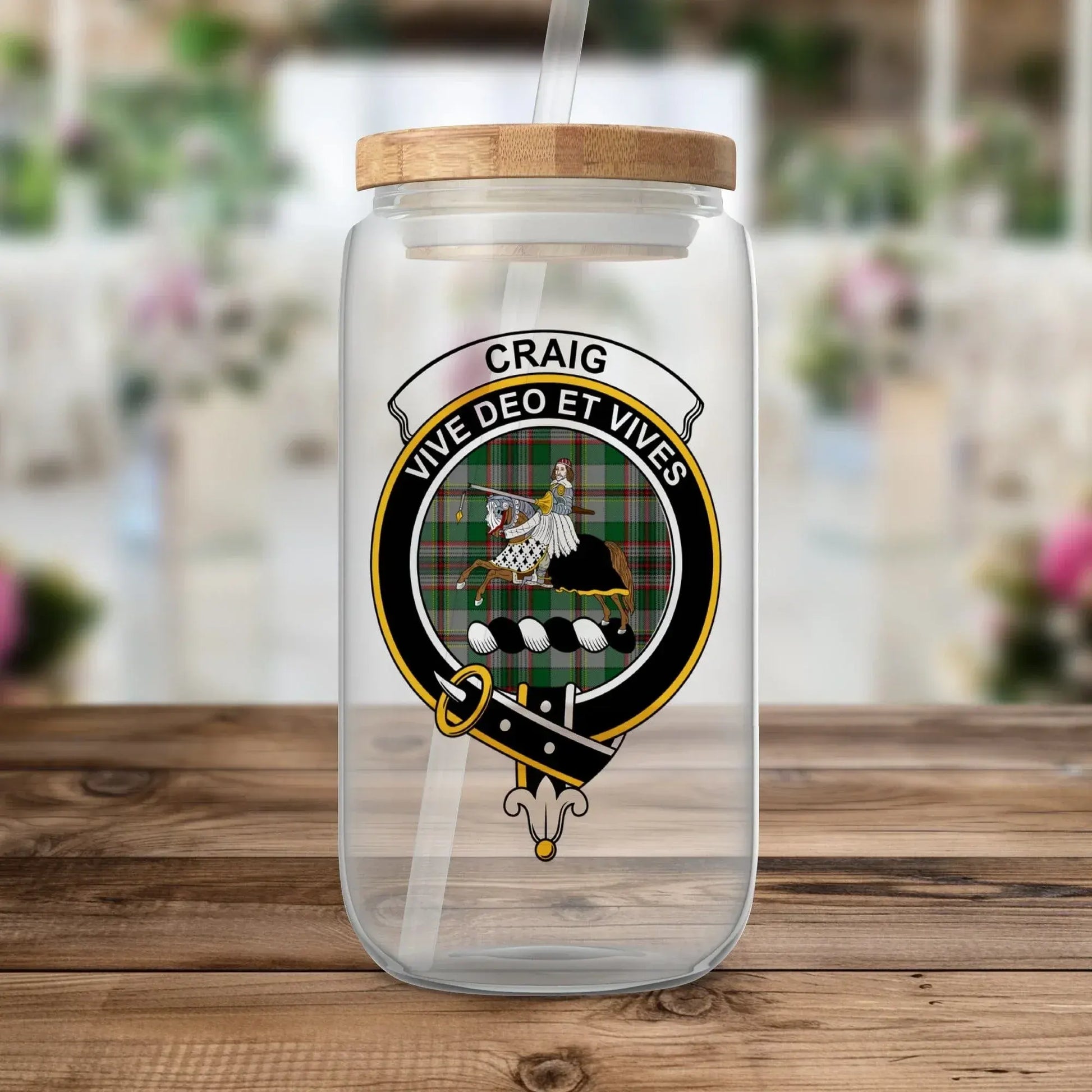 Craig Clan Crest Glass Jar Drinkware product type
