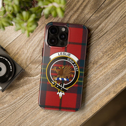 Leslie Clan Crest Scottish Tartan cell phone case - Celtic Ancestry Gifts