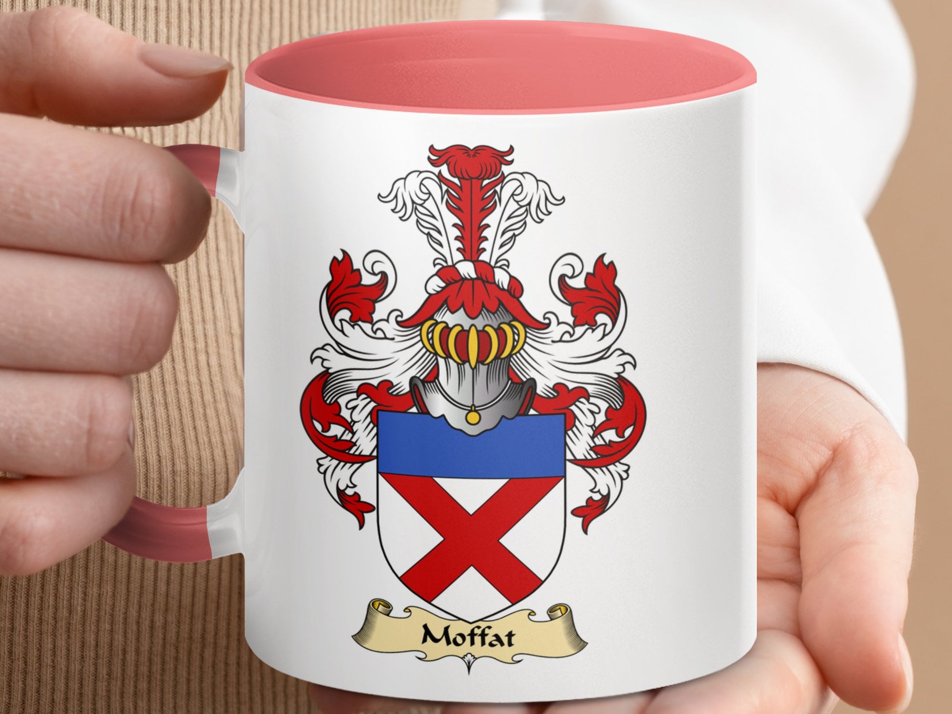 Moffat Family Crest Emblem Design Accent Coffee Mug - Living Stone Gifts